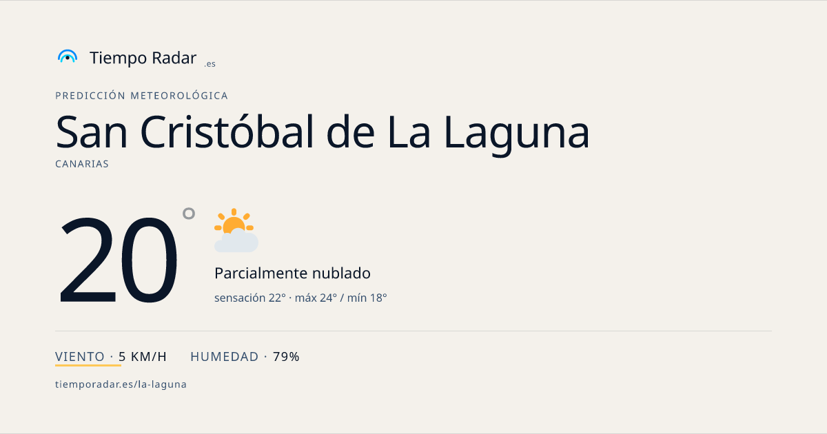 El tiempo en San Cristóbal de La Laguna: por horas, hoy, mañana y 7 ...